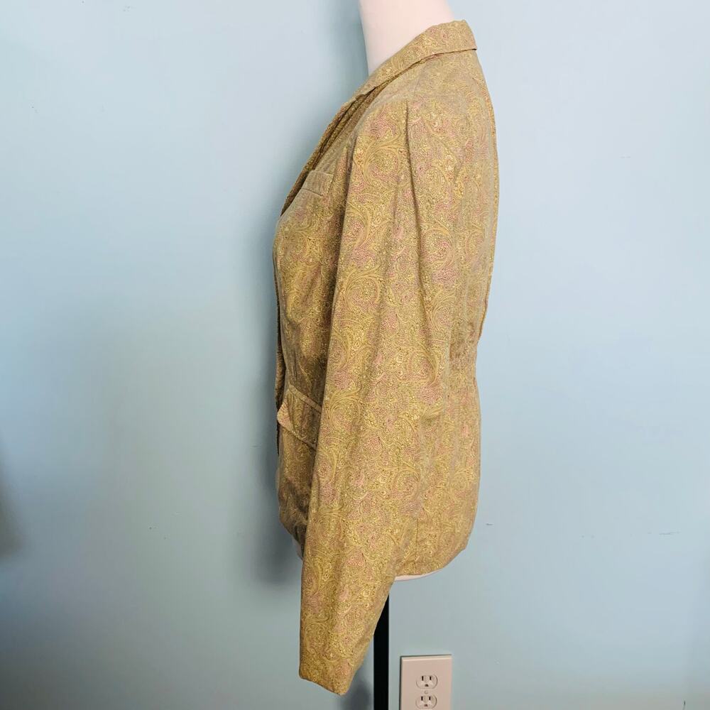 J. Crew Collection Liberty Yellow Floral Cotton Blazer Size 6 - Picture 5 of 7
